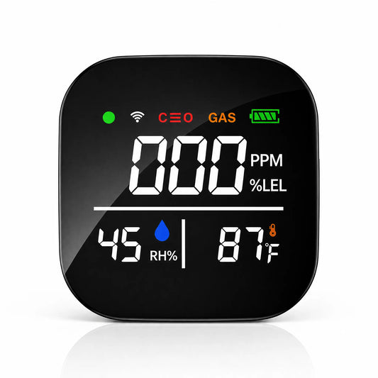 Home Security Systems Detector Temperature, Humidity Monitor, Compact, Plug-And-Play, HD Display, Battery Backup, for Kitchen, Campers, Dorm Rooms
