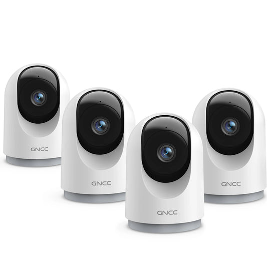 GNCC Quad HD 2K Wired Indoor Wifi Camera Digital - 360° View, 10X Zoom, Day/Night Vision, 2-Way Audio, Motion Detection, 2.4G Wifi, Local Sd/Cloud Storage, AC Power (100-240V), Works with Alexa & Google Home (Baby Monitor)