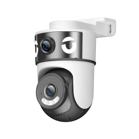 PCGVY 3MP Dual Lens Outdoor Wi-Fi Advanced Protection Security Camera - 360° PTZ Wireless Wall Mount CCTV, AI Motion Tracking, Full Color Night Vision, IP65 Waterproof, 2-Way Audio, Remote Access, Smart Home System, Advanced Protection Security Cameras &