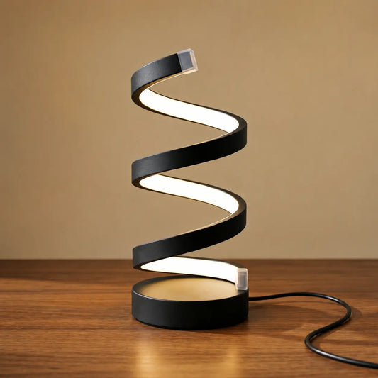 Modern Spiral LED Desk Lamp - Dimmable USB LED Bedside Lamp with 3 Color Modes, Home Lighting Night Light for Bedroom Home Decor, Specialty Kitchen Utensil Accent Light